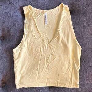Lulus Light Yellow V-Neck Tank Top